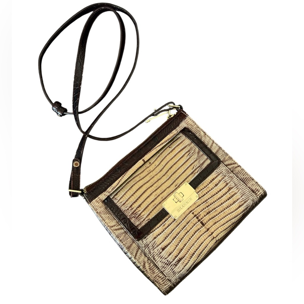 Brahmin Brown and Tan Crossbody Bag Armor Penfield